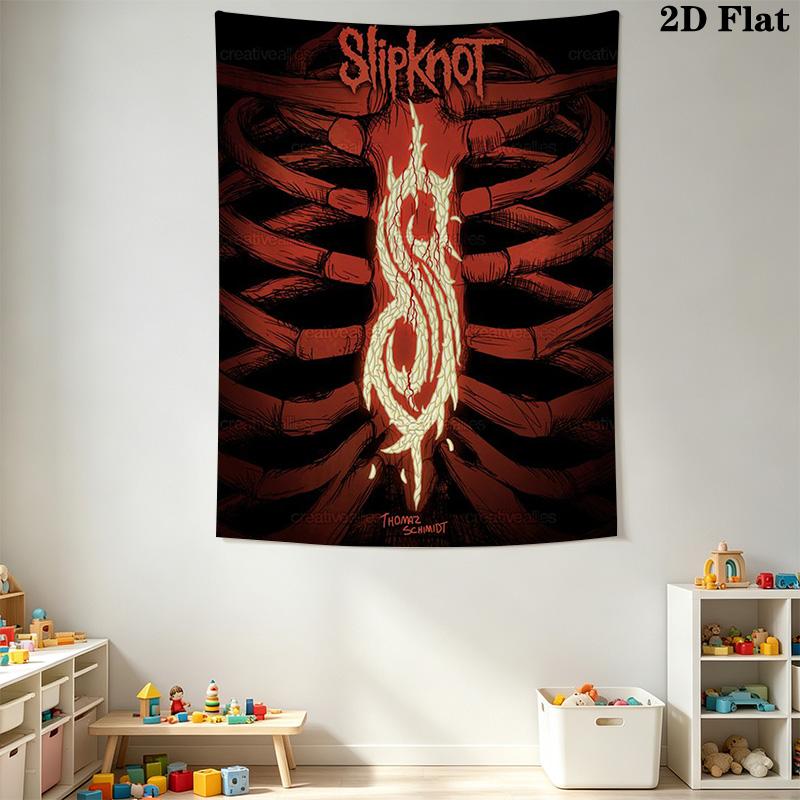 Slipknot Wall Tapestry Bold Room Tapestry Background Cloth Fashion Print Atmospheric Background Cloth Wall Covering Decoration Home Decor