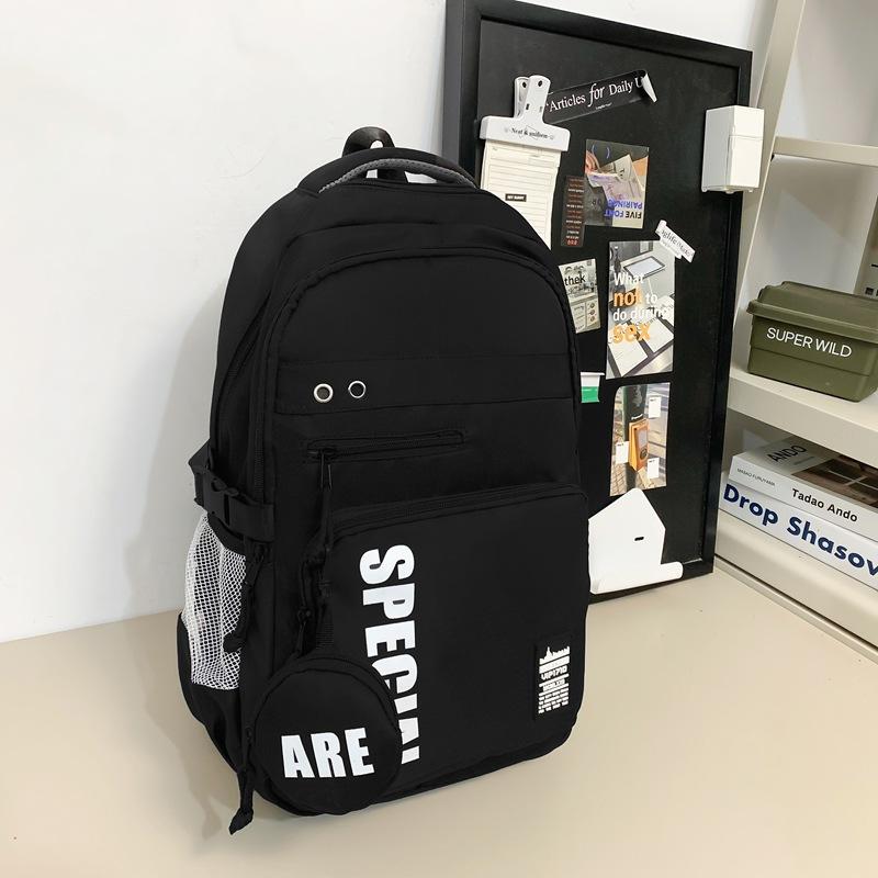 School bag High school student school bag Men's and women's large capacity fashion popular backpack Leisure sports Junior high school student backpack