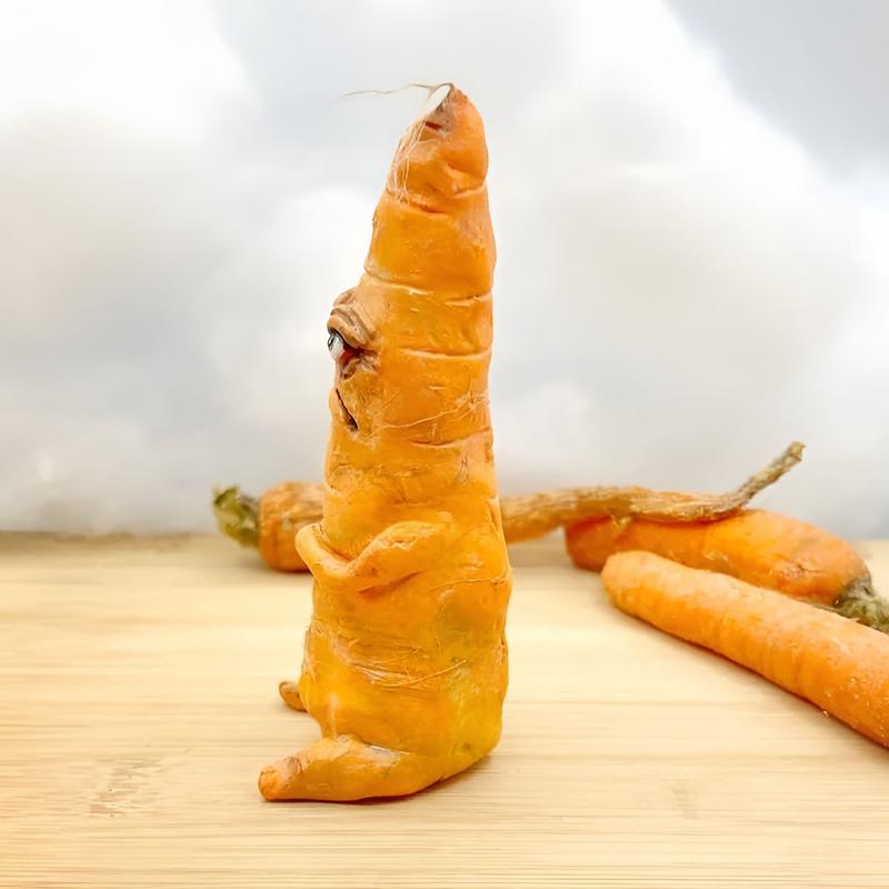 Carrot Figurine Funny Vegetable Carrot Figurine Decor Interesting Handmade Resin Emotional Vegetable Figure For Desk Home