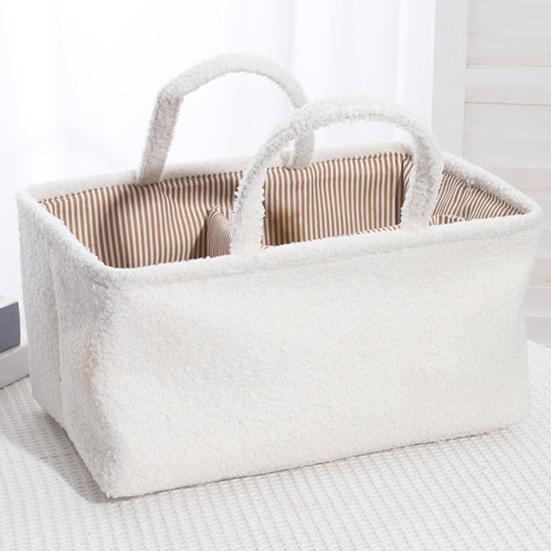 Baby Diaper Caddy Organizer Nursery Storage Basket Large Capacity Diaper Organizer with Adjustable Divider for Baby Essentials Wipes Toys