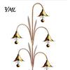 Artistic Balcony Hanging Accents Bluebell Flower Metal Wind Chime Stake, Iron Garden with Ground Weather Resistant Yard Decorations Rustic Bell,