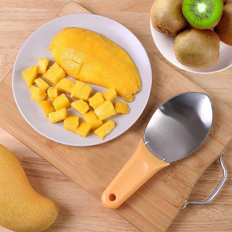 

Креативная овощечистка для манго из нержавеющей стали, лопатка для фруктов, сепаратор для нарезанных кубиками манго, многофункциональная лопатка, кухонные инструменты