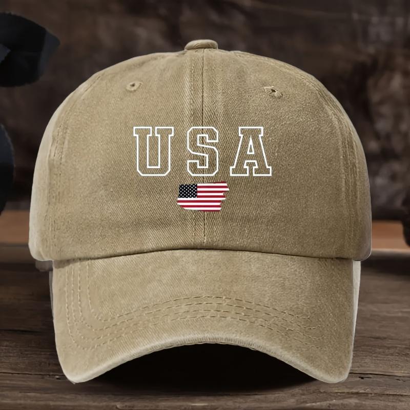 1 Unisex Printed USA Adjustable Baseball Cap Perfect for Spring and Autumn Travel Beach Holidays Suitable for Fishing