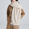 Sciarpa 32x180cm 100% Lana Merino, Coperta Invernale Spessa con Nappe, Sciarpa da Collo Calda e Accogliente, Accessorio Autunno Inverno da Donna