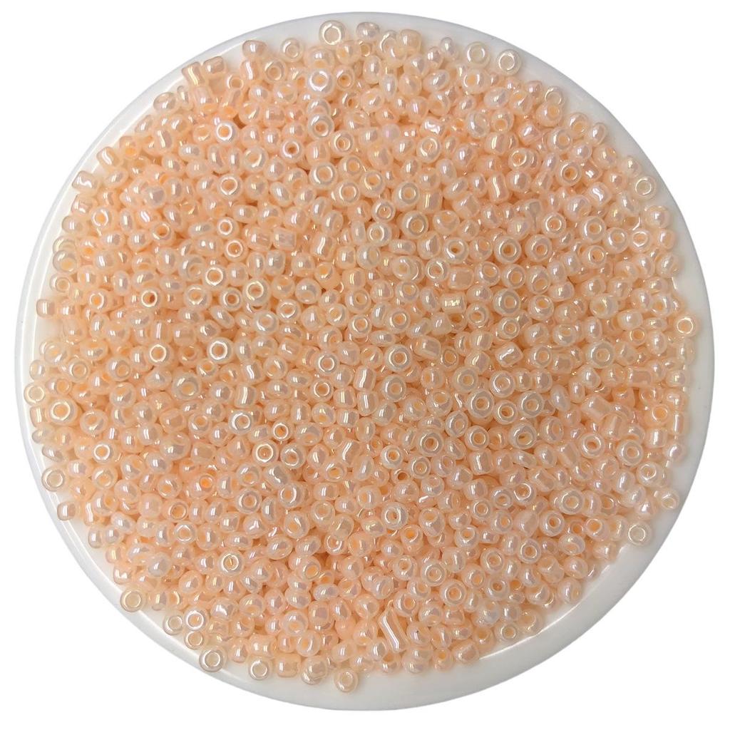 Solid Color 2/3/4mm Glass Seed Beads, Silver Lined, Dyed AB Cream, Round for Handmade Beading & Bracelets.