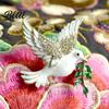 Olive Branch Brooch Pin Symbolic Peace Pigeon Design Zinc Alloy
