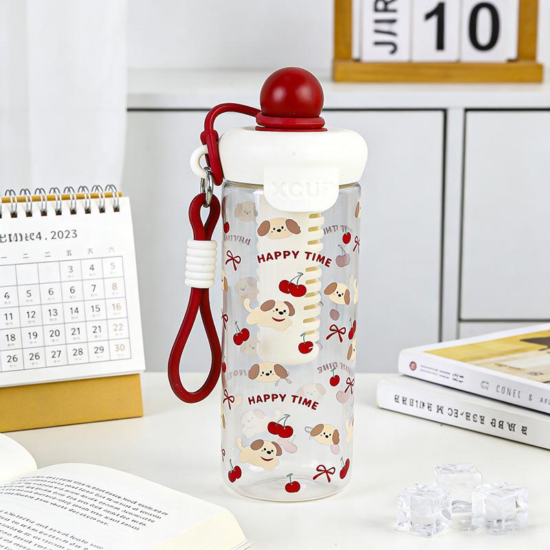 Stylish Summer Water Cup: Large-Volume, Heat-Resistant Plastic with Tea Infuser and Straw for Students