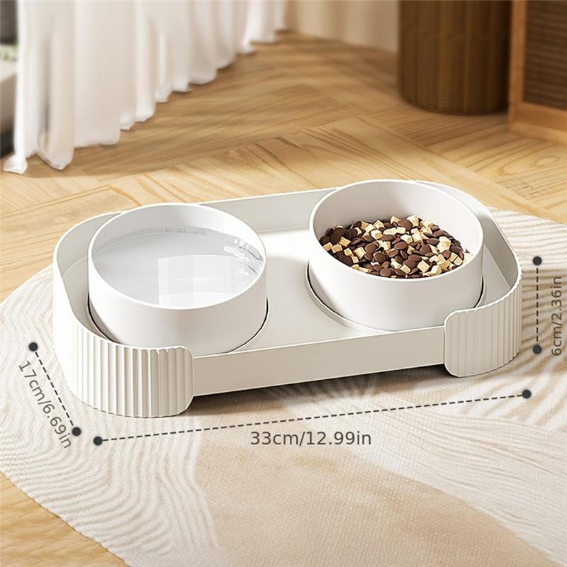 M-Modern-Haustierfutter Erhöhter Katzenfutterspender Große Kapazität Haustierfutter Napf Für Kleine Hunde Katzen Weiß
