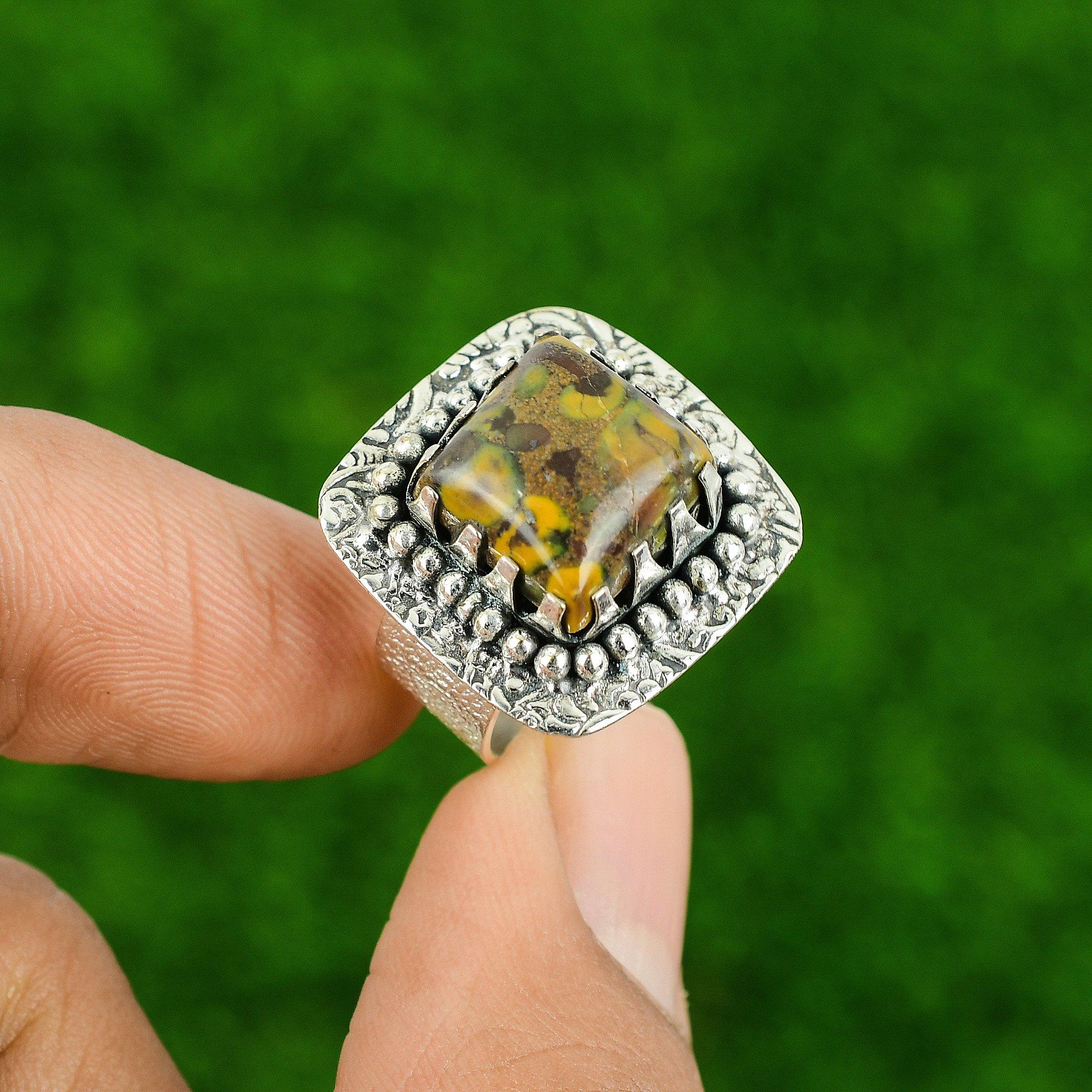 

Natural Rhyolite Daughter Birthday Statement Engagement Ring Size 7 925 Silver 7