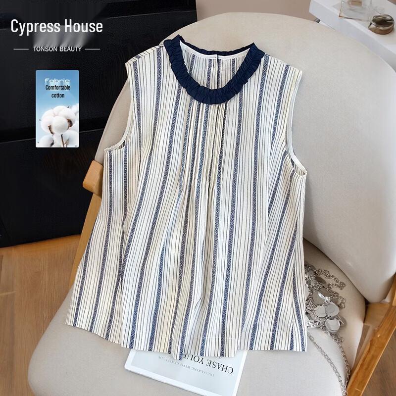 Women s Striped Colorblock Sleeveless Blouse L