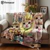 Cat Collage Cartoon Anime Print Flannel Blanket Soft Warm Throw for Kids Bedroom Sofa Bed Christmas Office Car