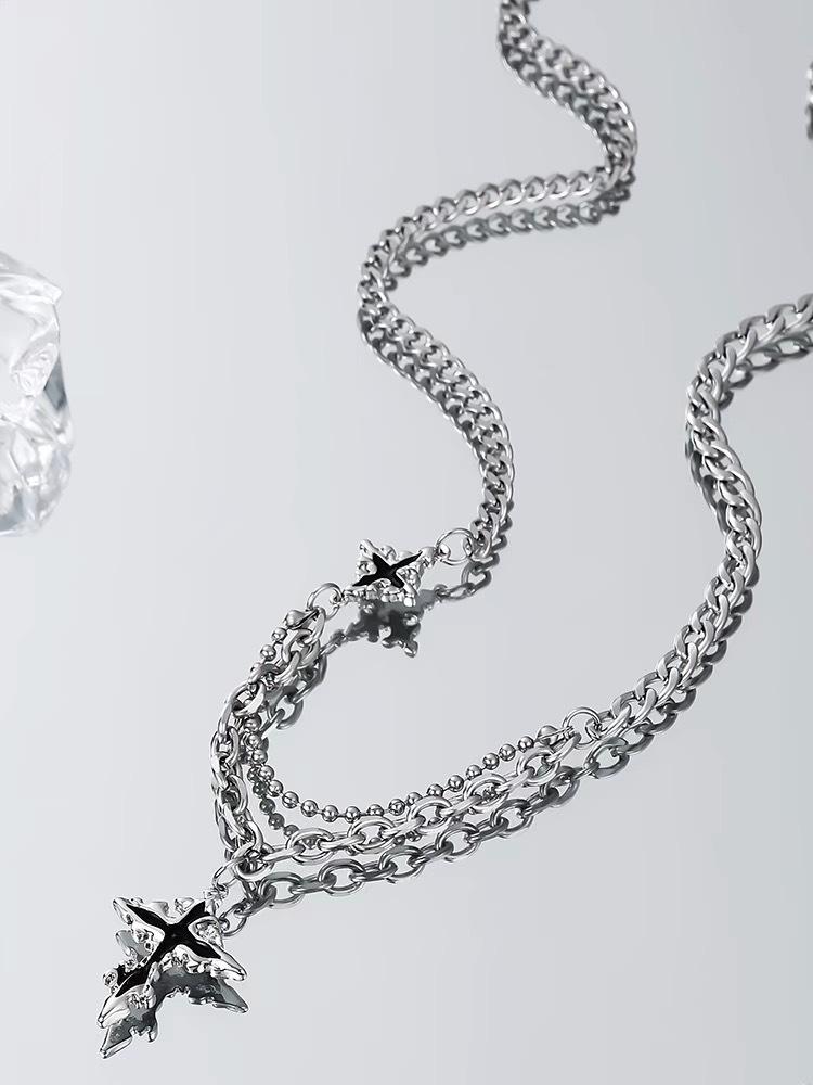 Men s and Women s Niche Personalized Splicing Cross Necklace