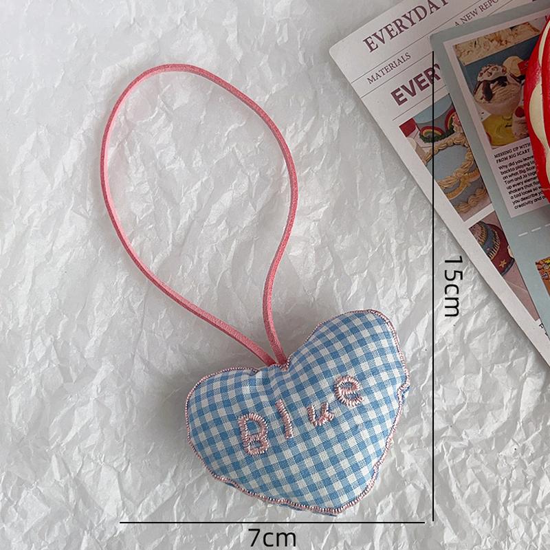 

Милый хлопковый трехмерный сетчатый узор в форме сердца брелок для ключей для женщин, держатель для ключей в машину, брелок для ключей, подвеска для сумки в машину синий