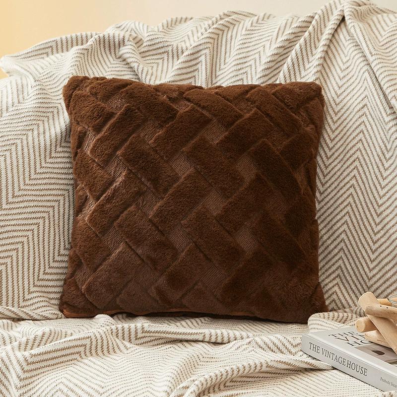 

1Pcs 45x45cm Double-sided Plush Cushion Cover Simple Solid Color Skin Friendly Sofa Pillow Case Home Decoration Pillowcase 30x50cm