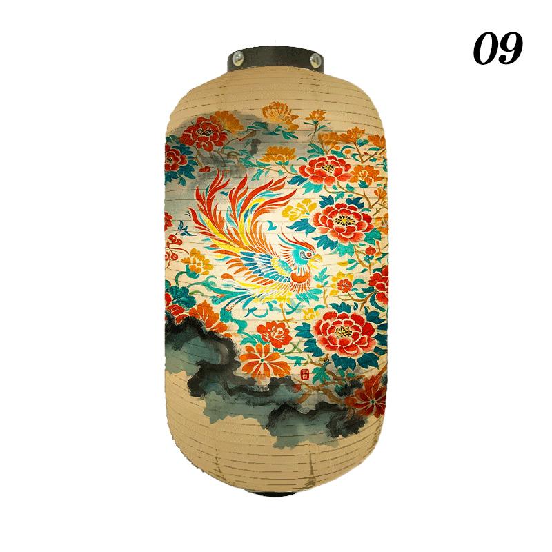 Oriental Style Festival Cloth Lanterns Antique Phoenix Printed Lantern Sushi Cuisine Advertising Sign Party Decoration Ornaments