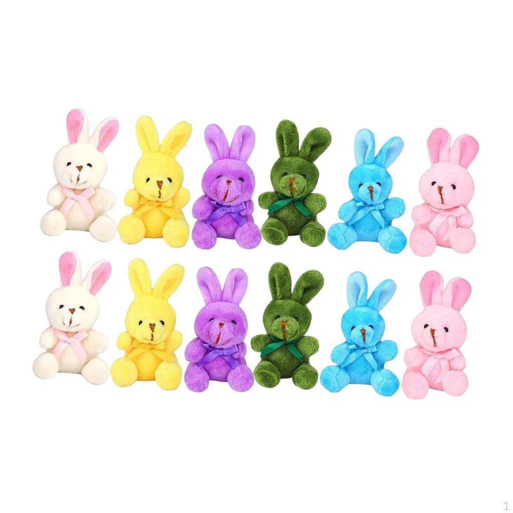 Plush Bunny Toy Set Basket Stuffers Easter Decoration Stuffed Animals Rabbits Egg Fillers for