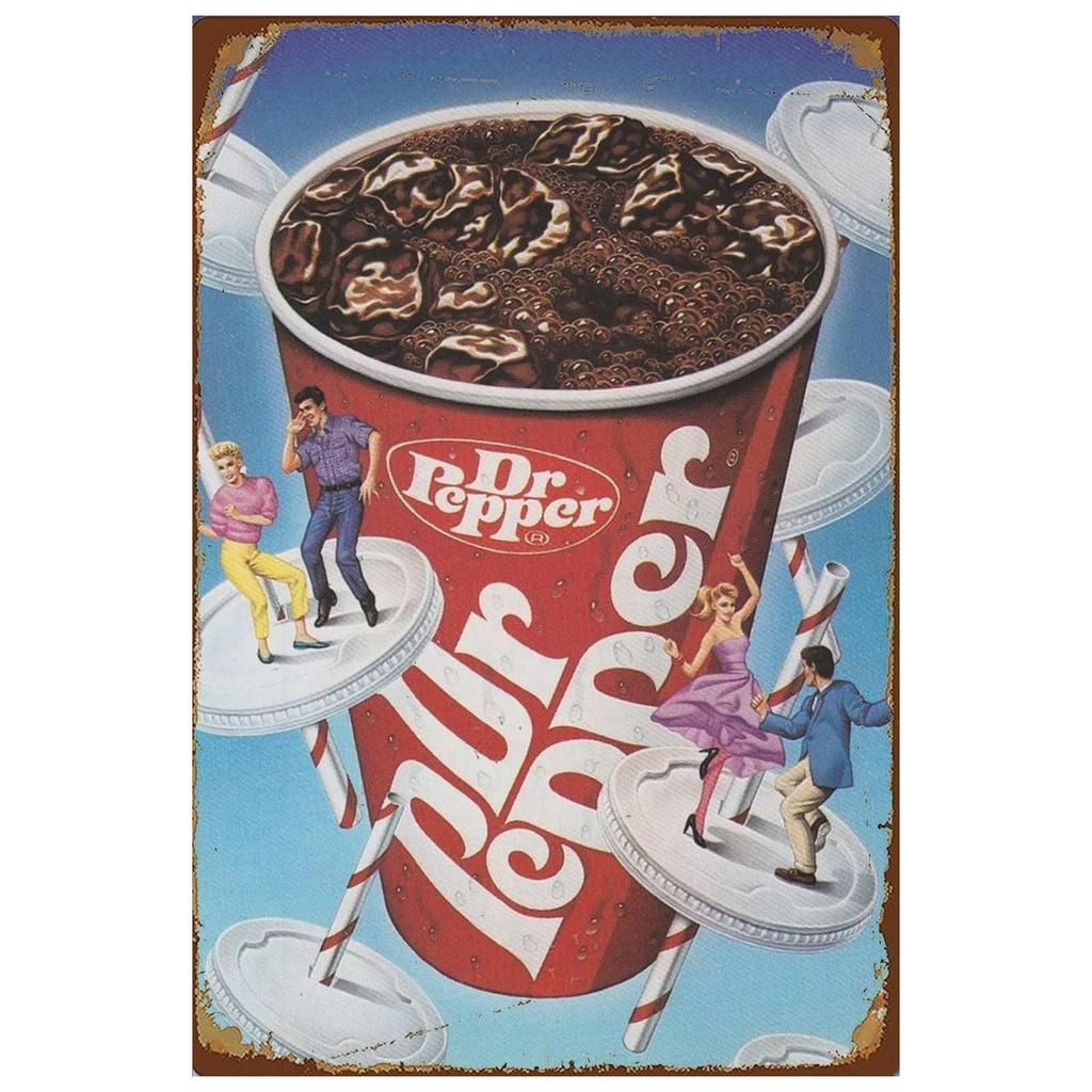 Dr. Pepper Cola Metal Signs Wall Art Posters Plaque Vintage Iron Painting Decoration for Man Cave Home Cafe Garage Club Bars