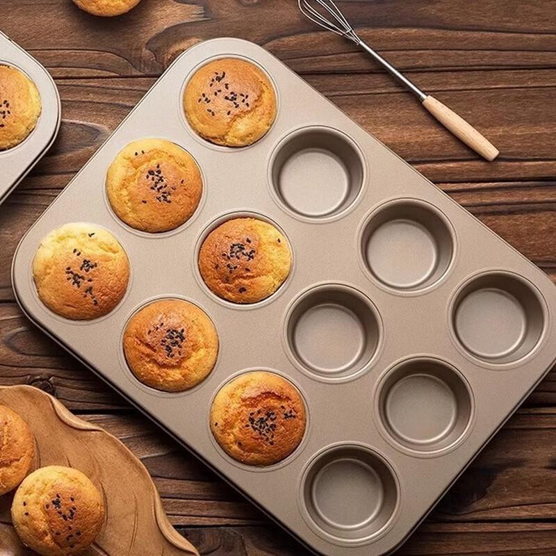 Ten Color Life 12-Cup Gold Muffin Pan