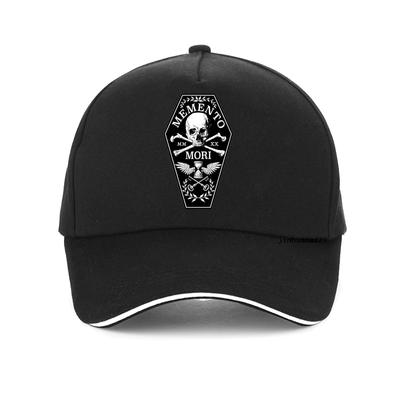 כובע Memento Mori 100% כותנה טהורה Memento Mori זכור את המוות ספרות רומיות גולגולת ועצמות גולגולת ארון מתים כובע בייסבול מגניב