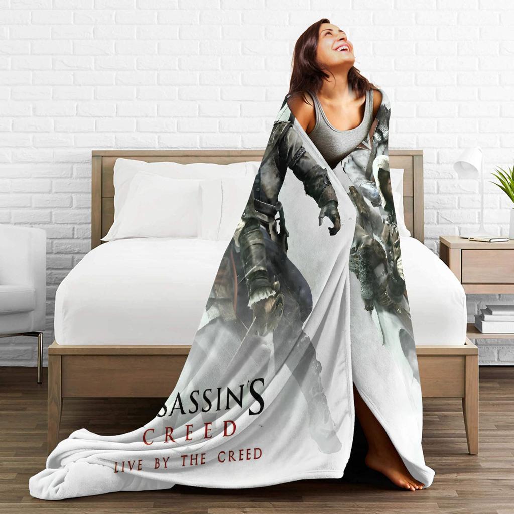 A-Assassins C-Creeds Blankets Coral Fleece Plush Breathable Lightweight Thin Throw Blanket for Bed Travel Bedding Throws