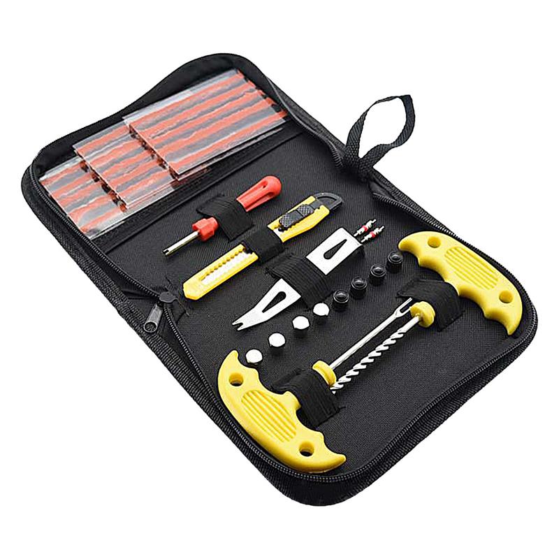 Kit di riparazione pneumatici per auto Strumenti per tappi di riparazione forature Emergenza foratura pneumatico per Strisce pneumatiche Mescolatore colla Kit di strumenti di riparazione Accessori per auto