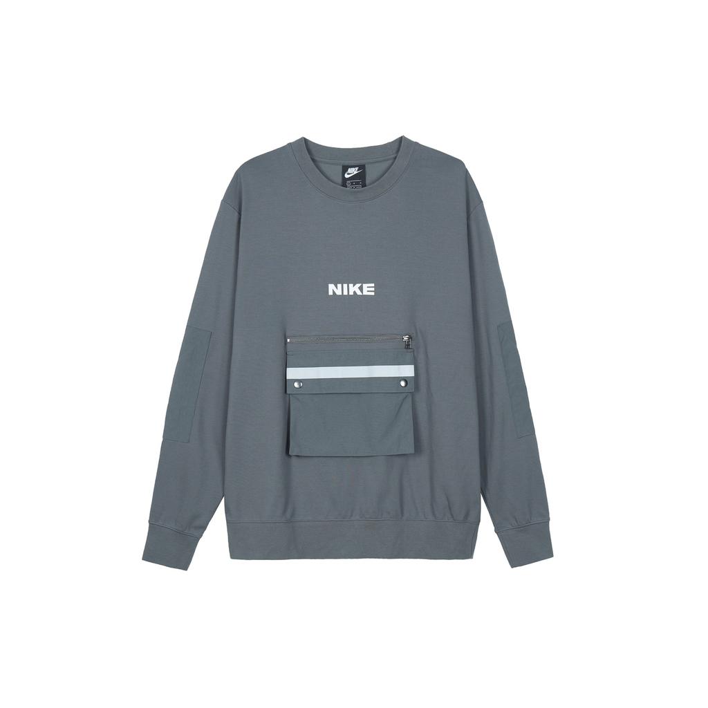 Nike Sweatshirts Men's Gray Crew Neck Moderate Regular DA0070-068