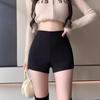 Women's Black High-Waisted A-Line Bootcut Shorts - Sexy, Hip-Lifting, Side Zipper for Spring & Autumn 2024