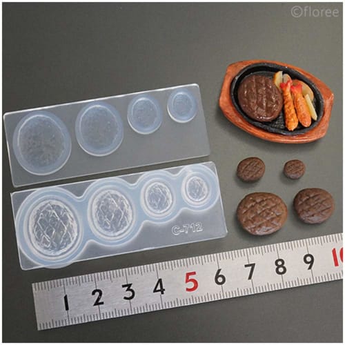 Kamejima Shoten Soft Mold Hamburger Steak 3D Silicone Hobby Tool C-712