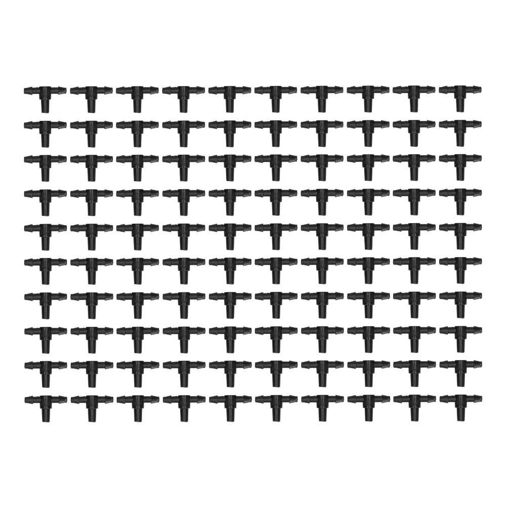 100PCS 4/7 Mm Hose Connector Plastic Drip Irrigation Connector Flower and Vegetable Planting чёрный