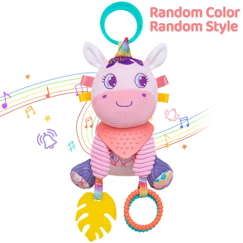 Weiches Hängendes Knisterndes Quietschendes Sensorisches Lernspielzeug Kinderwagen Autositz Gitterbett Reise Plüschtier Windspiel mit Beißring Jungen Mädchen