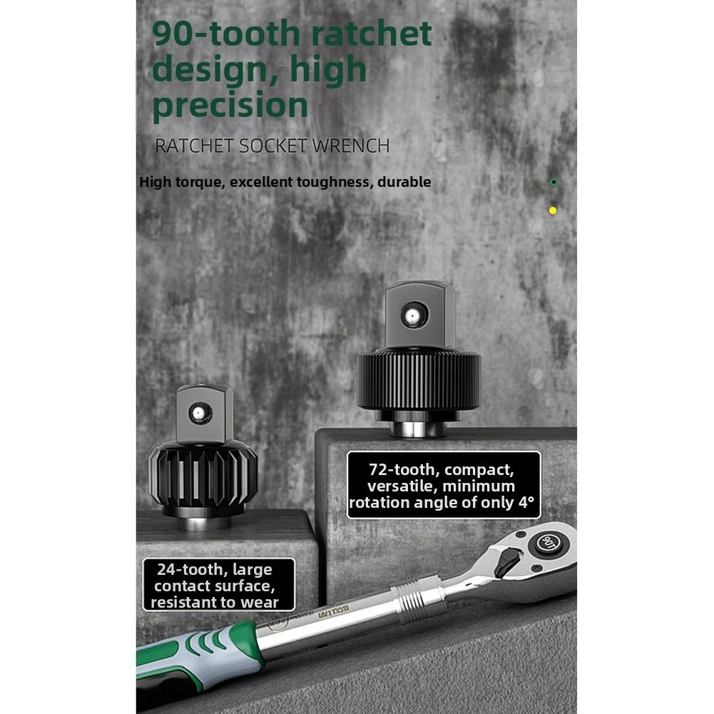 Adjustable 1/2 Retractable Ratchet Wrench with Secure Socket Retention and Ergonomic Design for Efficient Work