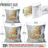 Vintage Gray And Gold Leaves Cushions Pillowcase Polyester Cushion Cover Throw Pillow Pillowcover Home Car Sofa Decor