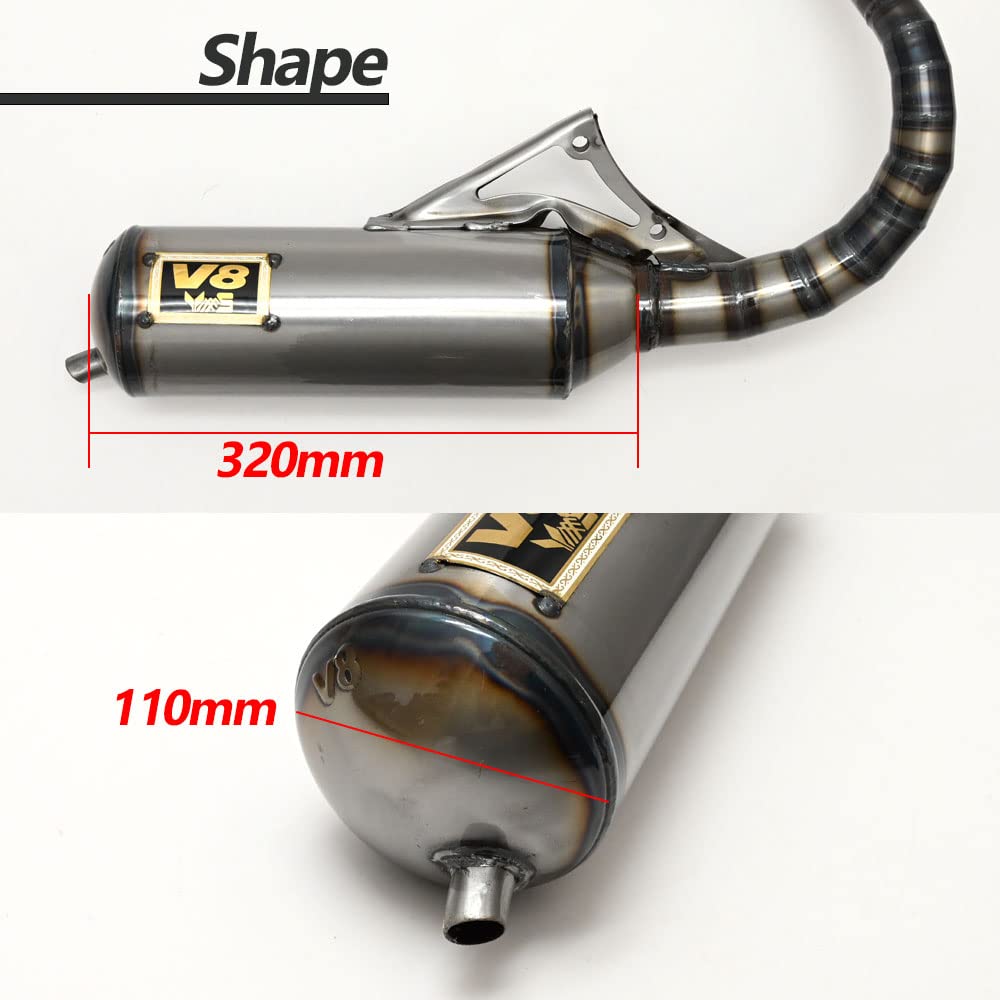 V8 Resonanzauspuff für ZX AF18 AF25 AF27 SR Super und Live Dio, AF28, SP, G-Dash, Dio, Dio.