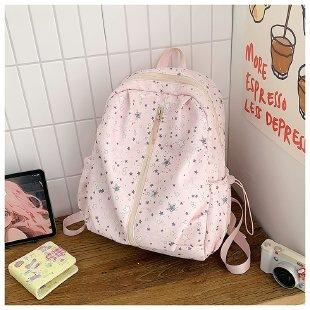 Schoolbag Backpack 1011 Summer Pure Sweet Wind Star Printed Backpack Fashion Korean Edition Large Capacity Campus Backpack