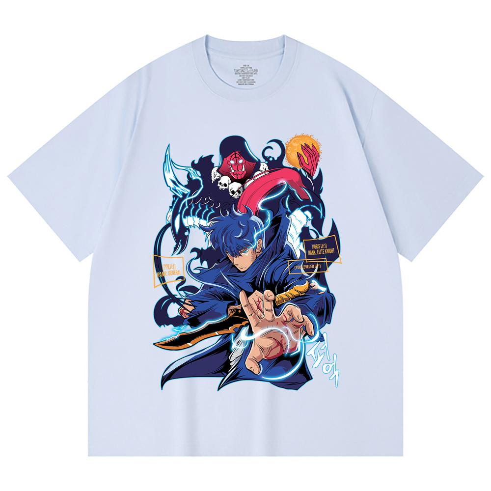 230 Gsm 100% Cotton Solo Leveling V14 Print Unisex Heavy Cotton T Shirt