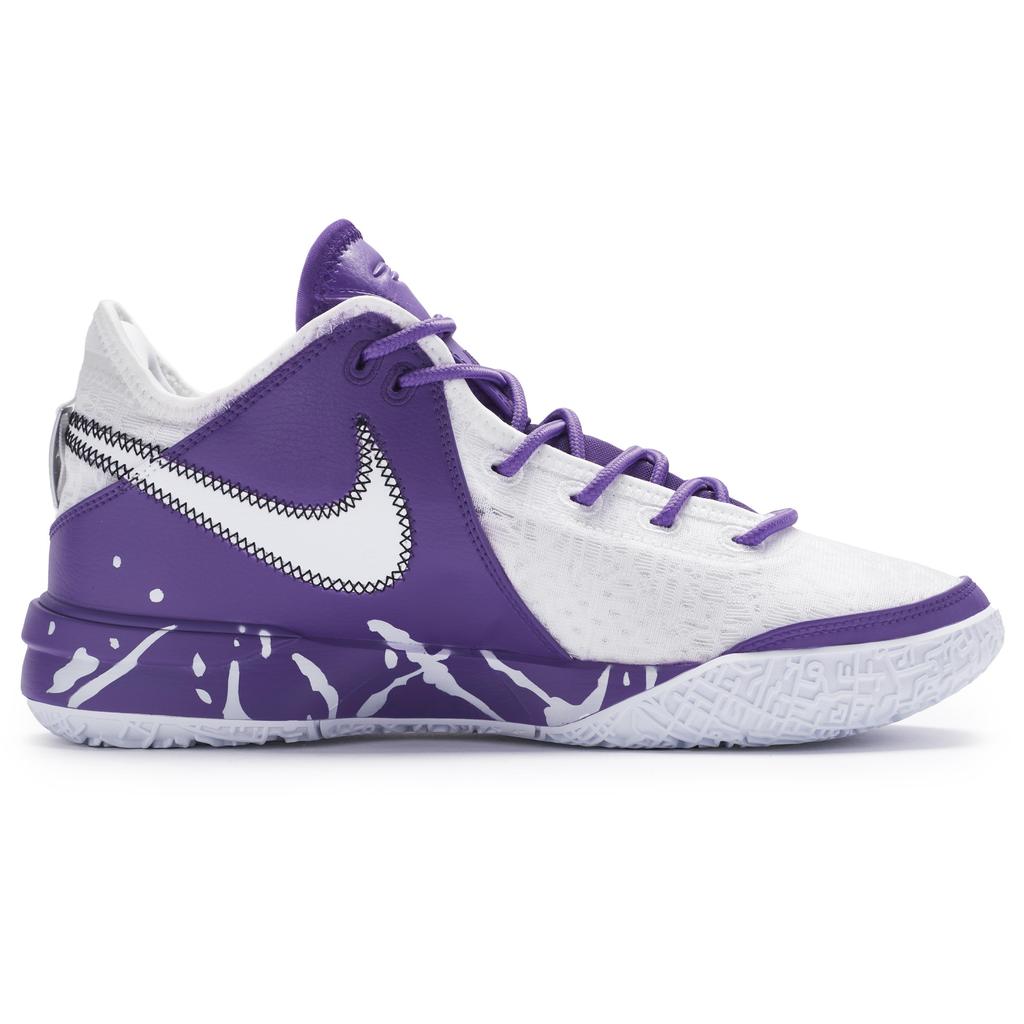 Nike LeBron NXXT Gen Slip Resistant Abrasion Resistant Mid top Basketball Shoes Men's White Purple Asian Version DR8788-101(Team80-)
