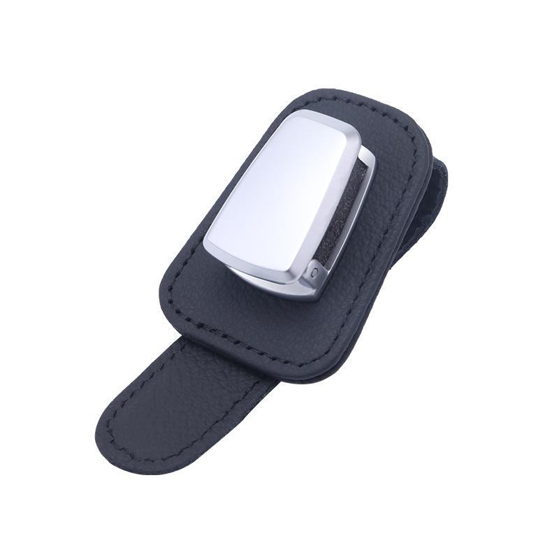 Car Sun Visor Glasses Clip: Multifunctional Sunglasses Holder & Bill Storage In Creative Cowhide Design