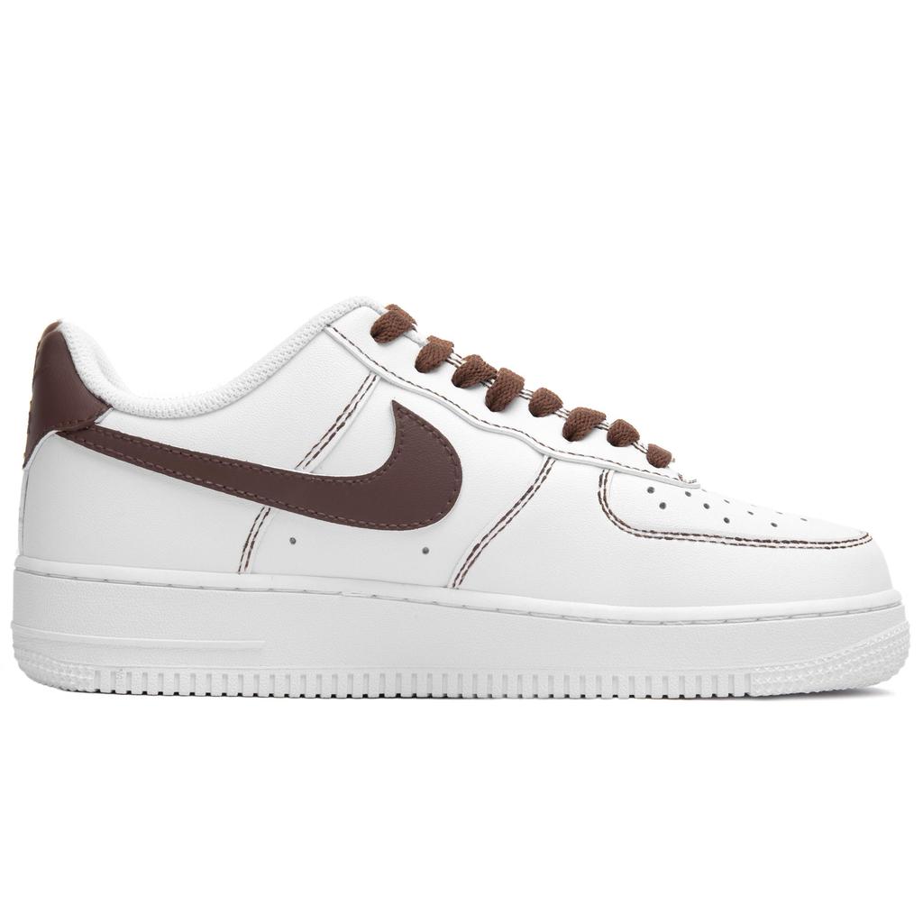 Nike Air Force 1 Slip Resistant Abrasion Resistant Low Top Skateboard Shoes Men's White Brown 315122-111(Team18-)