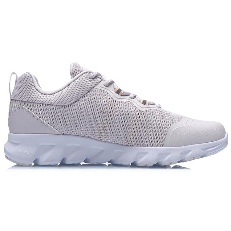 Li Ning Cushioning Breathable Low top Running Shoes Women's Light Gray Purple ARHR136-2