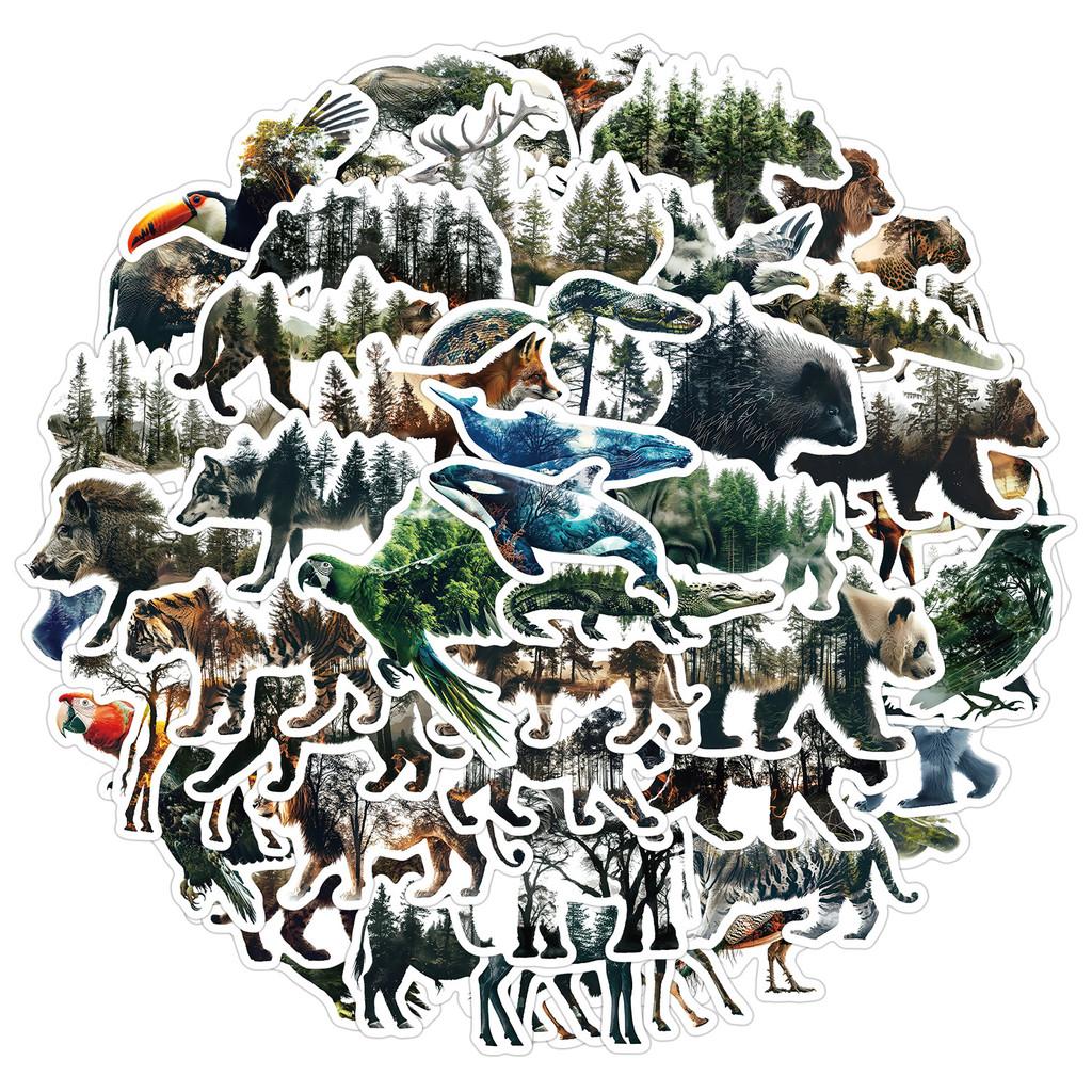 50PCS Natural Animal Graffiti Stickers - Waterproof Decor for Water Cup, Phone, Computer & Luggage AnimeWorlds Store