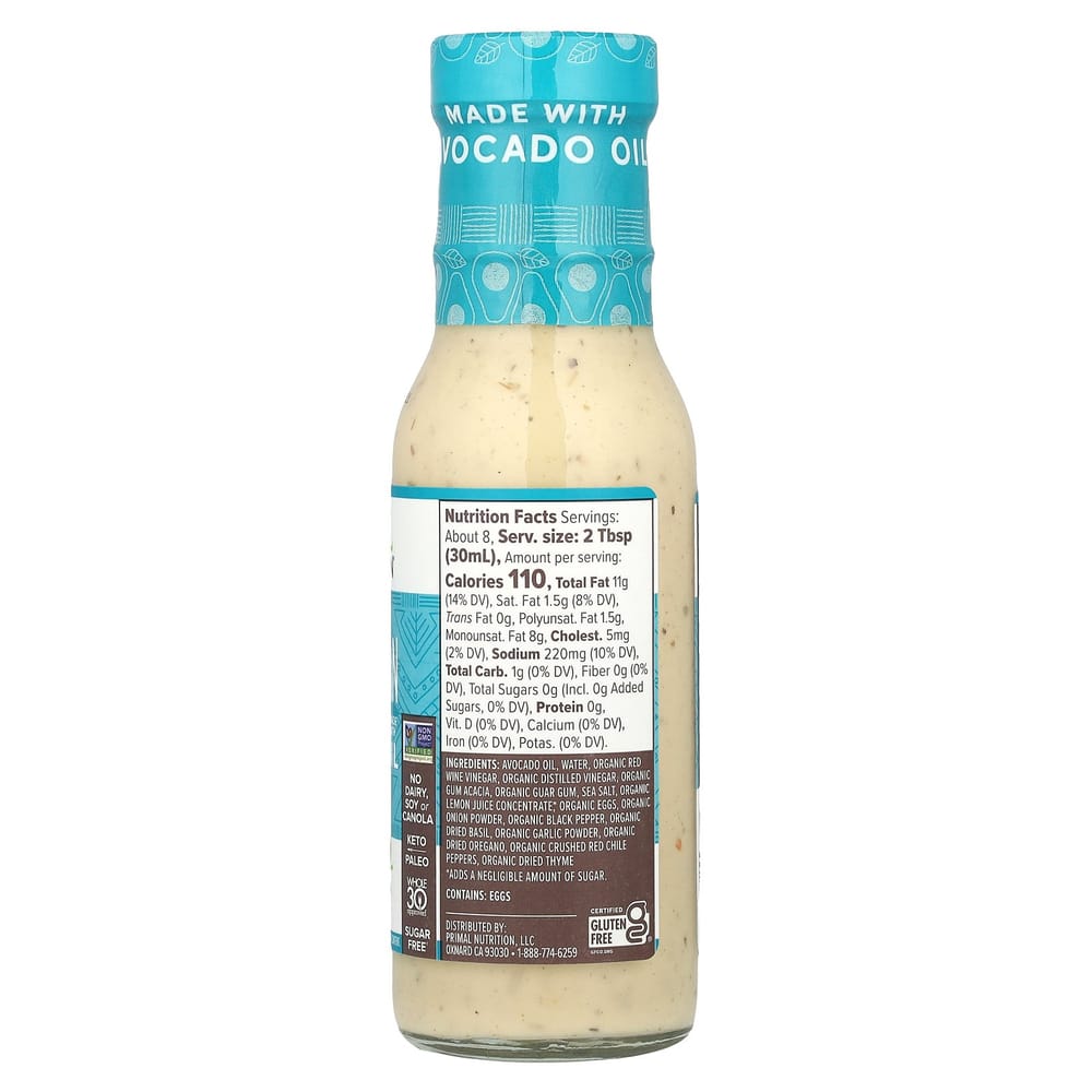 Primal Kitchen Dreamy Italian Dressing & Marinade with Avocado Oil, 236ml (8 fl oz)