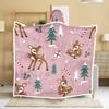 Christmas Festival Wearable Hooded Flannel Blanket Shawl