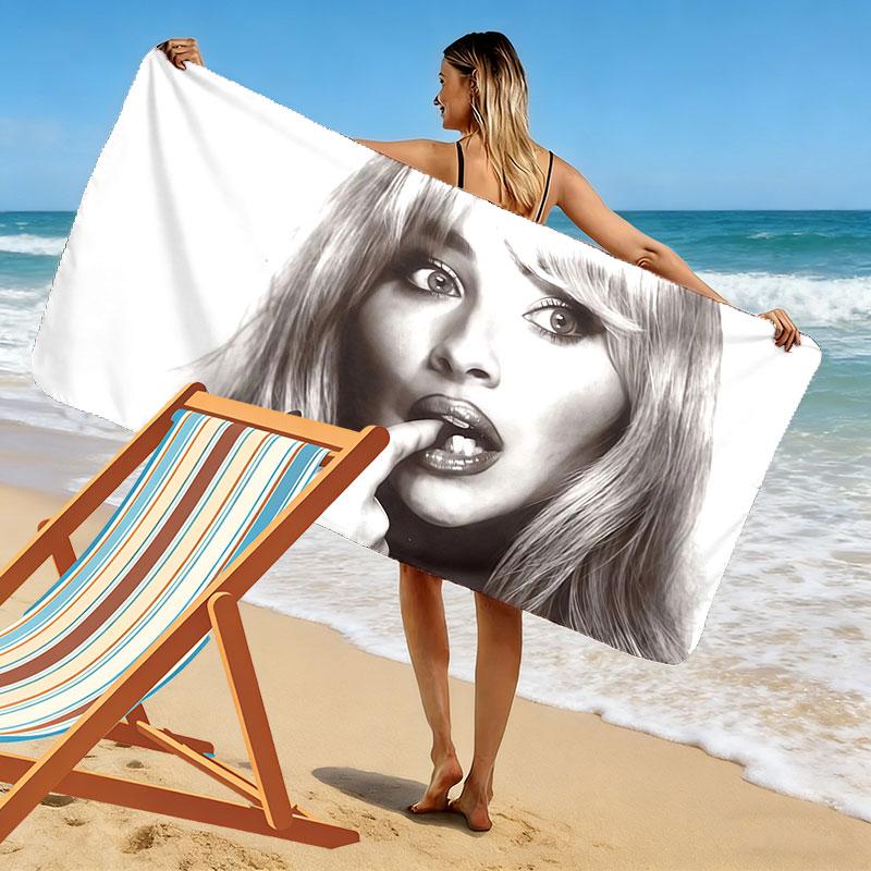 Sabrina Print Beach Towel, Large Soft Quick Dry Towel for Beach Camping Swimming