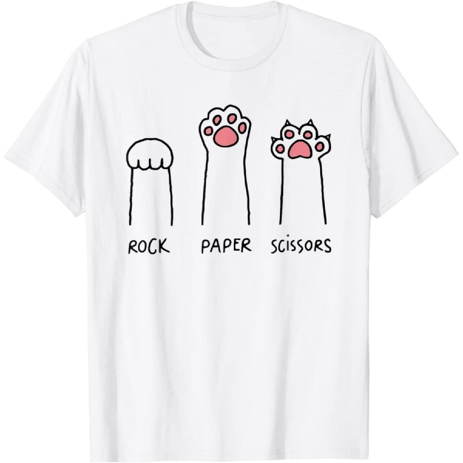 Rock Paper Scissors cat Paws T-Shirt S
