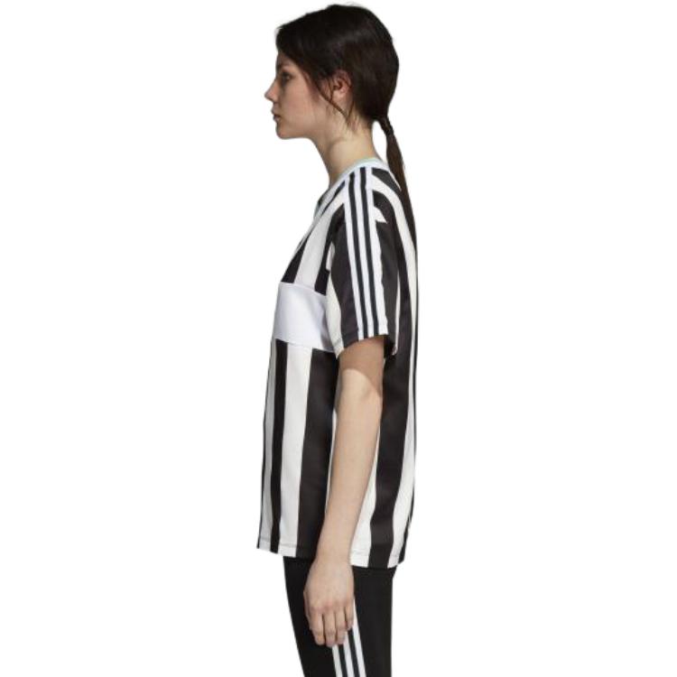 adidas Originals Sports Series Comfortable Knitted Breathable Short Sleeve T-Shirt Women Tops Black White DH4231