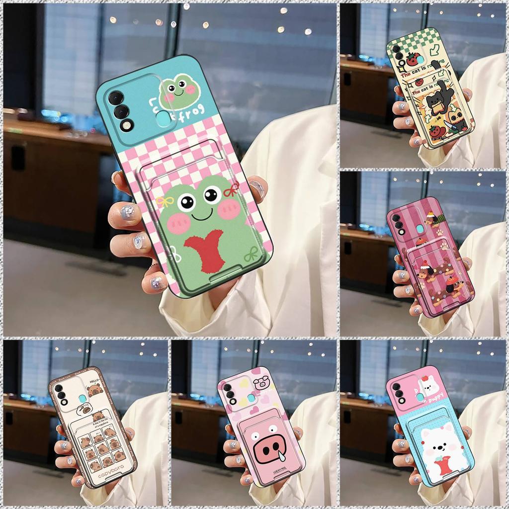 Silicone Cartoon Phone Case For Tecno Spark8/KG6 Dirt-resistant Shockproof Durable Back Cover Card sleeve Waterproof TPU