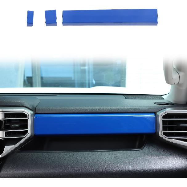 Car Center Control Dashboard Panel Strips Trim Compatible with Toyot@ Tundra/Sequoia 2022-2025 Central Control Panel Protective Cover Decoration синий