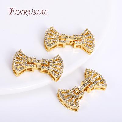 18K Gold Plated Brass with Zircon Clasps For Jewelry Connectors For Bracelets Accessories,High Quality Jewelry Finding