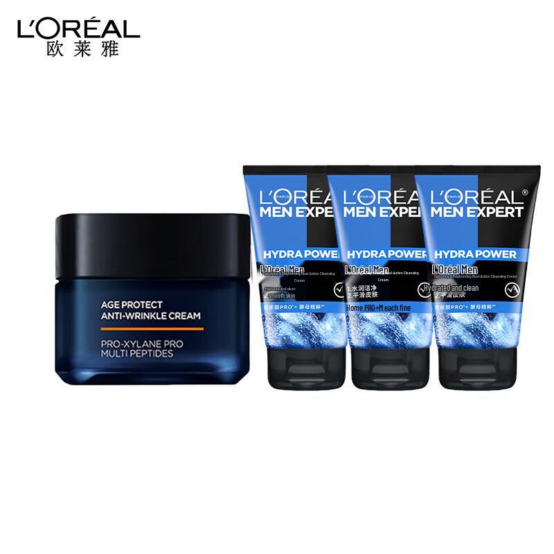 L Oréal Men Expert Youth Code Wrinkle Cream & Aqua Power Cleanser Set