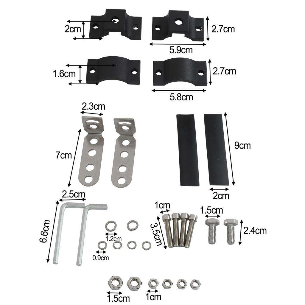 Black Bumper Tube Clamp Maximum Diameter 22-32mm Suitable For Trucks Aluminum Alloy Material For Agricultural Vehicles